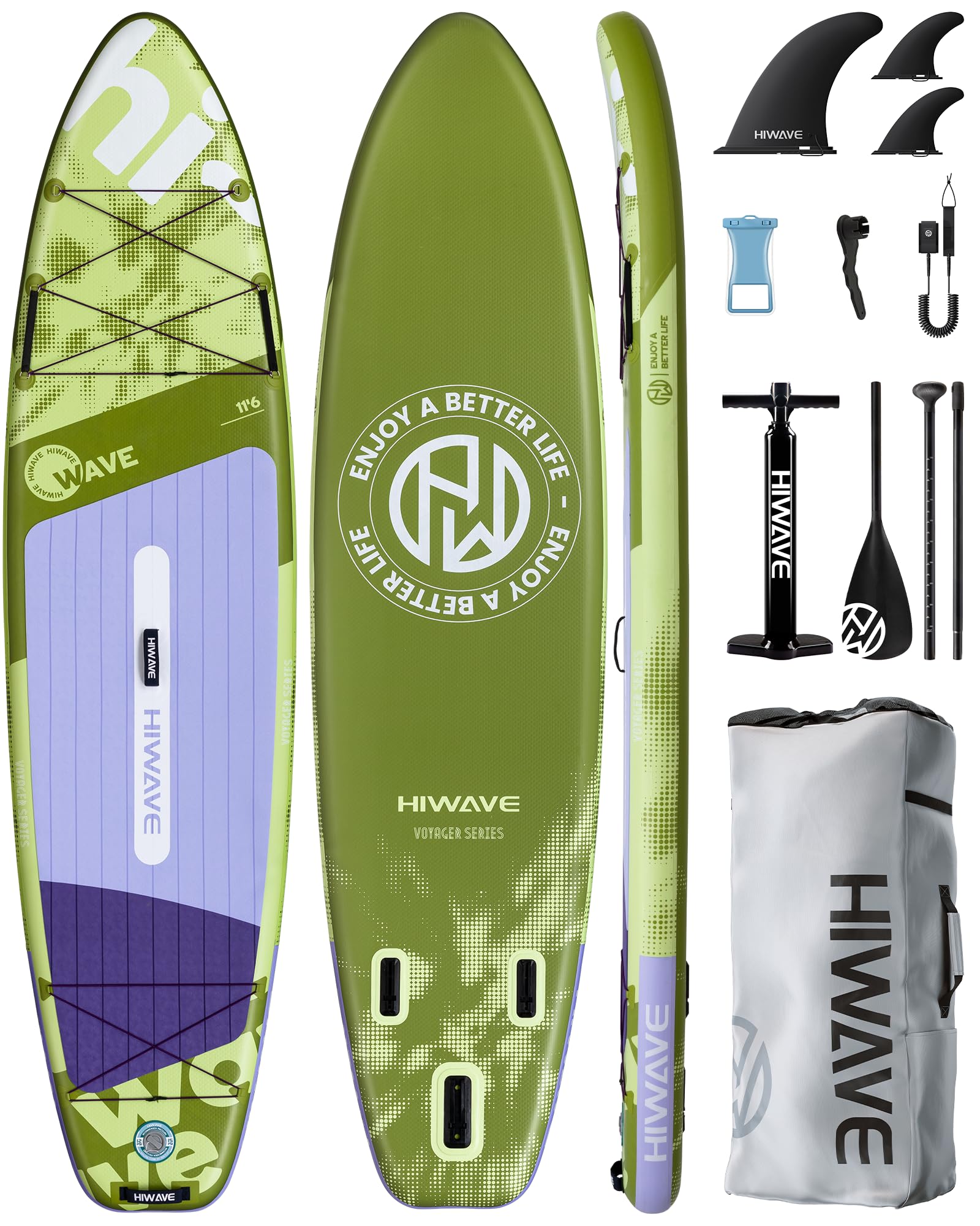 Hiwave Extra Wide 35   Stand Up Paddleboard, 11 6  * 35  *6 , High Weight Capacity 450 lb, Stable All Around SUP W/Enhanced Bal