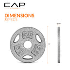 Cap Barbell Standard 1-Inch Grip Weight Plates 2.5 Lbs Gray, Pack (X4) (Rwpis-002.5)