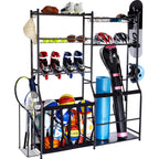 Vevor Golf Storage Garage Organizer, 2 Golf Bag Storage Stand Holder And Other Sports Equipment Storage Rack, Outdoor Steel Ball