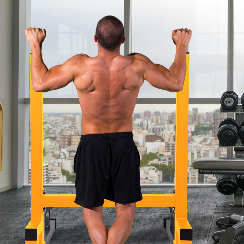 Balancefrom Steel Frame Multi-Functional Exercise Fitness Dip Stand Station With Adjustable Height, 500 Pound Capacity, For Home