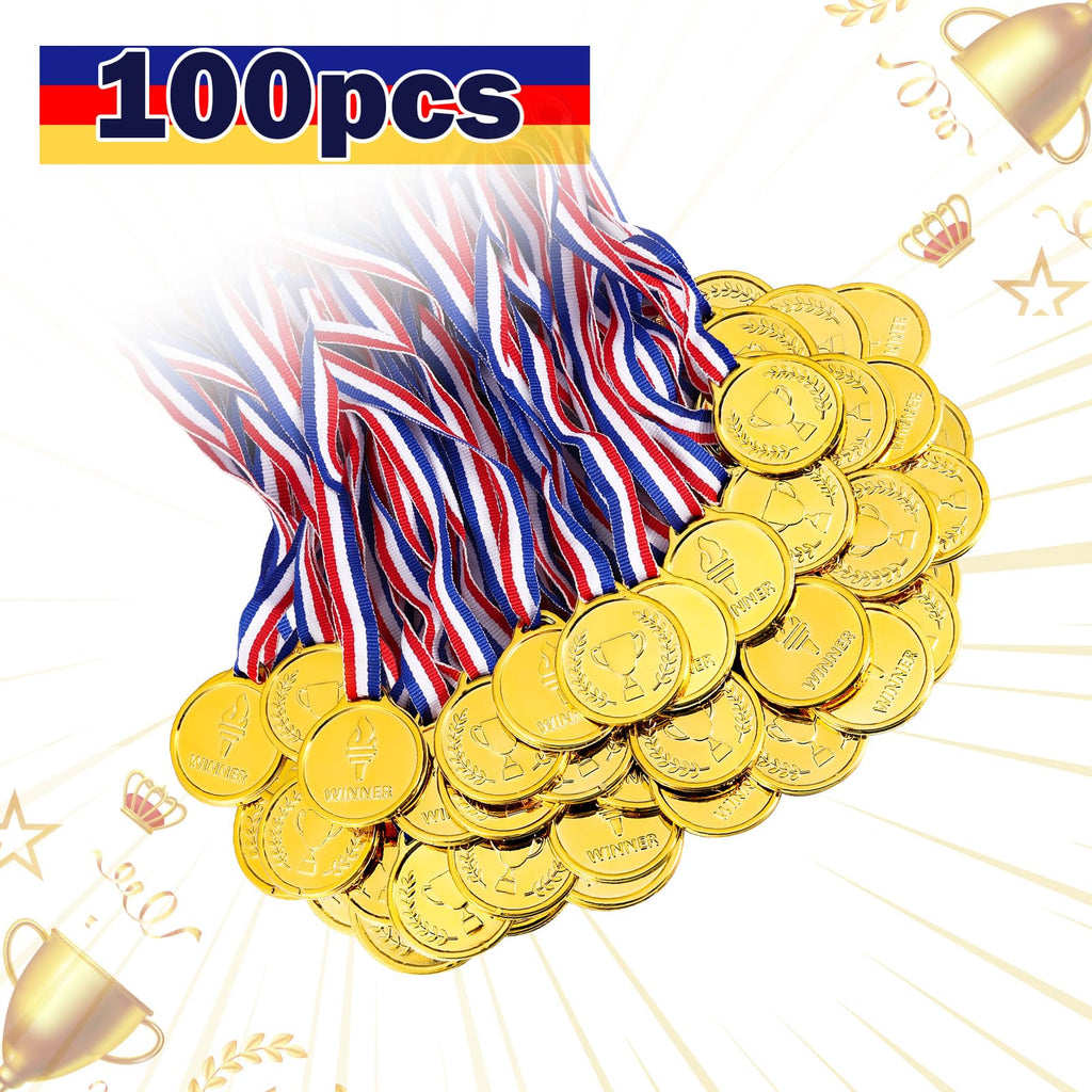 Caydo 100 Pieces Gold Medals For Kids Medals For Awards Plastic Winner Award Medals For Kids