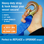 Boat Trailer Winch Strap With Hook Bow Boat Winch Strap Replacement For Hand Crank Trailer Heavy Duty Winch Strap With Hook Towi