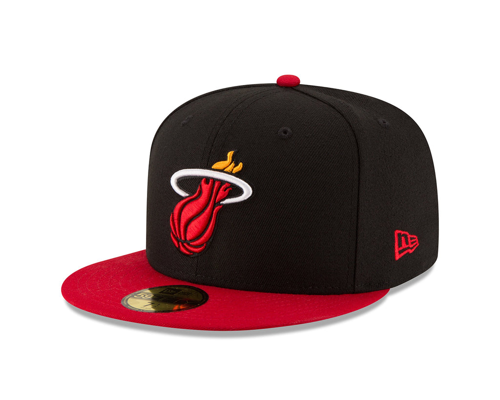 Nba Miami Heat Men'S 2-Tone 59Fifty Fitted Cap , Black , 7 5/8