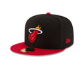 Nba Miami Heat Men'S 2-Tone 59Fifty Fitted Cap , Black , 7 5/8