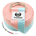 Tumaz Yoga Strap/Stretch Bands [15+ Colors, 6/8/8 Feet Options] With Extra Safe Adjustable D-Ring Buckle, Durable And Comfy Deli