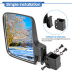 9.99World Mall Golf Cart Side Mirrors, No Drilling 180 Degree Rotation & Foldable-Hd Shatterproof Glass Mirrors For Golf Cart Cl