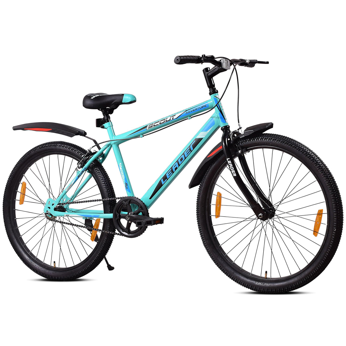 Leader Scout MTB 26T Mountain Bicycle/Bike Without Gear Single Speed for Men  Sea Green, Ideal for 10 + Years, Frame Size: 18 I