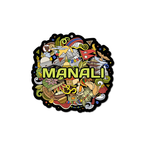 95MILES GARMENTS Culture of Manali Fridge Magnets for Home Office Kitchen Refrigerator Door Wooden Decor Souvenir Gift (L x H 3.