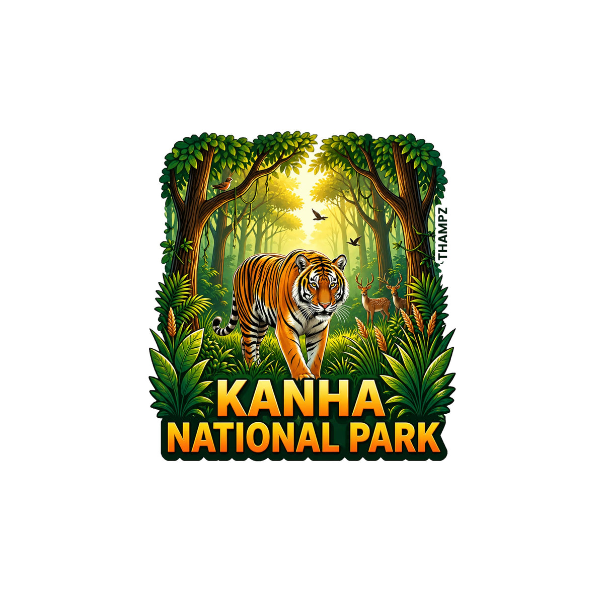 THAMPZ Kanha National Park  3D Embossed Flexible Fridge Magnet 0.5mm Ultra Thin Decorative with Strong Hold | Refrigerator Magn