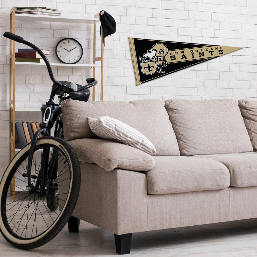 Rico Industries Nfl Football New Orleans Saints Retro 12'' X 30'' Felt Wall D  Cor Pennant - Great For Home/Bed Room/Man Cave D