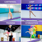 Zeny 6Ft Folding Gymnastics Balance Beam Foam Floor Balance Beam Bar With Anti-Slip Base Walking Beams Home Gymnastics Equipment