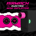 Muc-Off Airmach Electric Mini Inflator - Presta and Shrader Compatible Bike Pump - Rechargeable Electric Bike Pump for Road, Gra