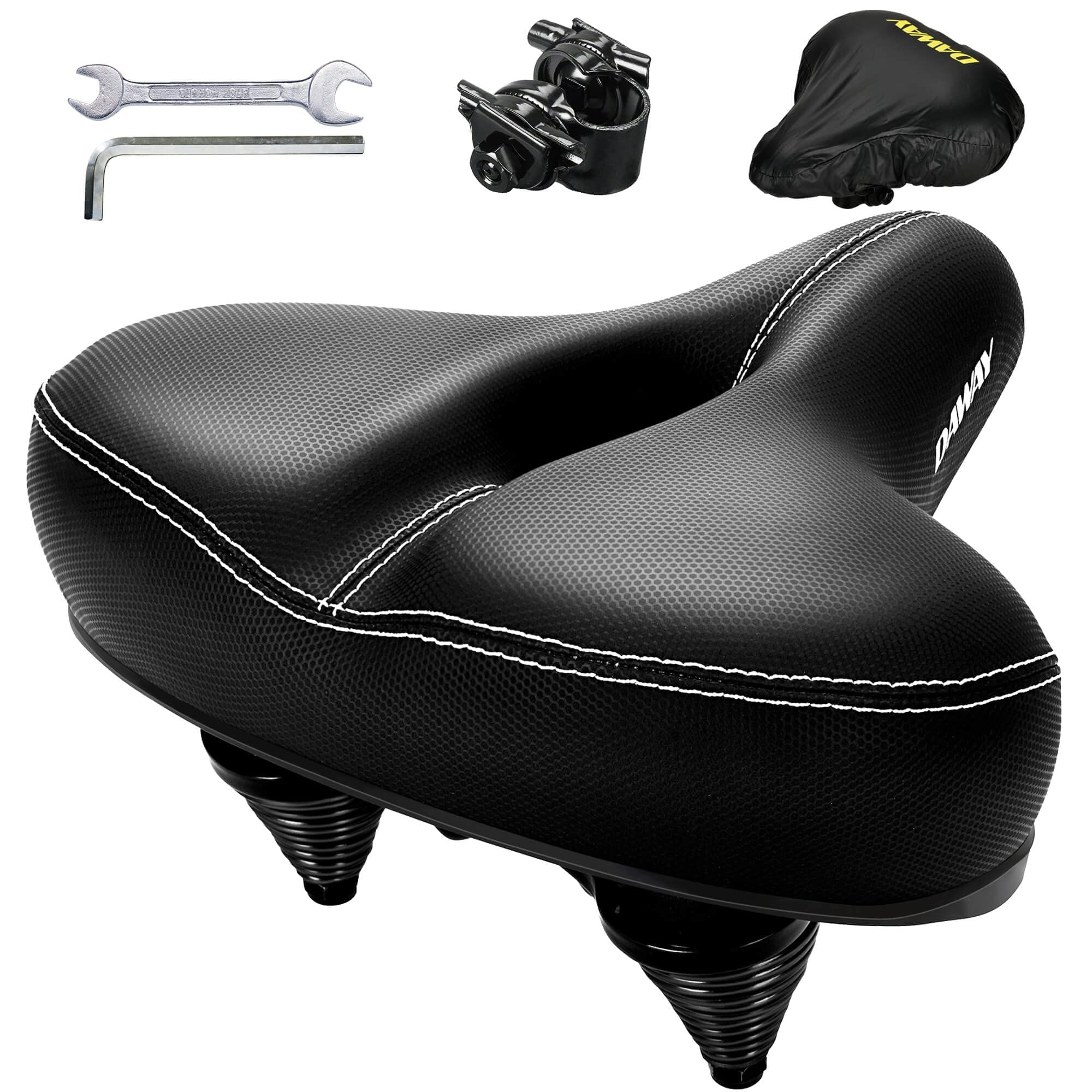 Daway Most Comfortable Bike Seat - C30 Oversized Extra Wide Exercise Bicycle Saddle, Universal Fit For Peloton, Road, Stationary