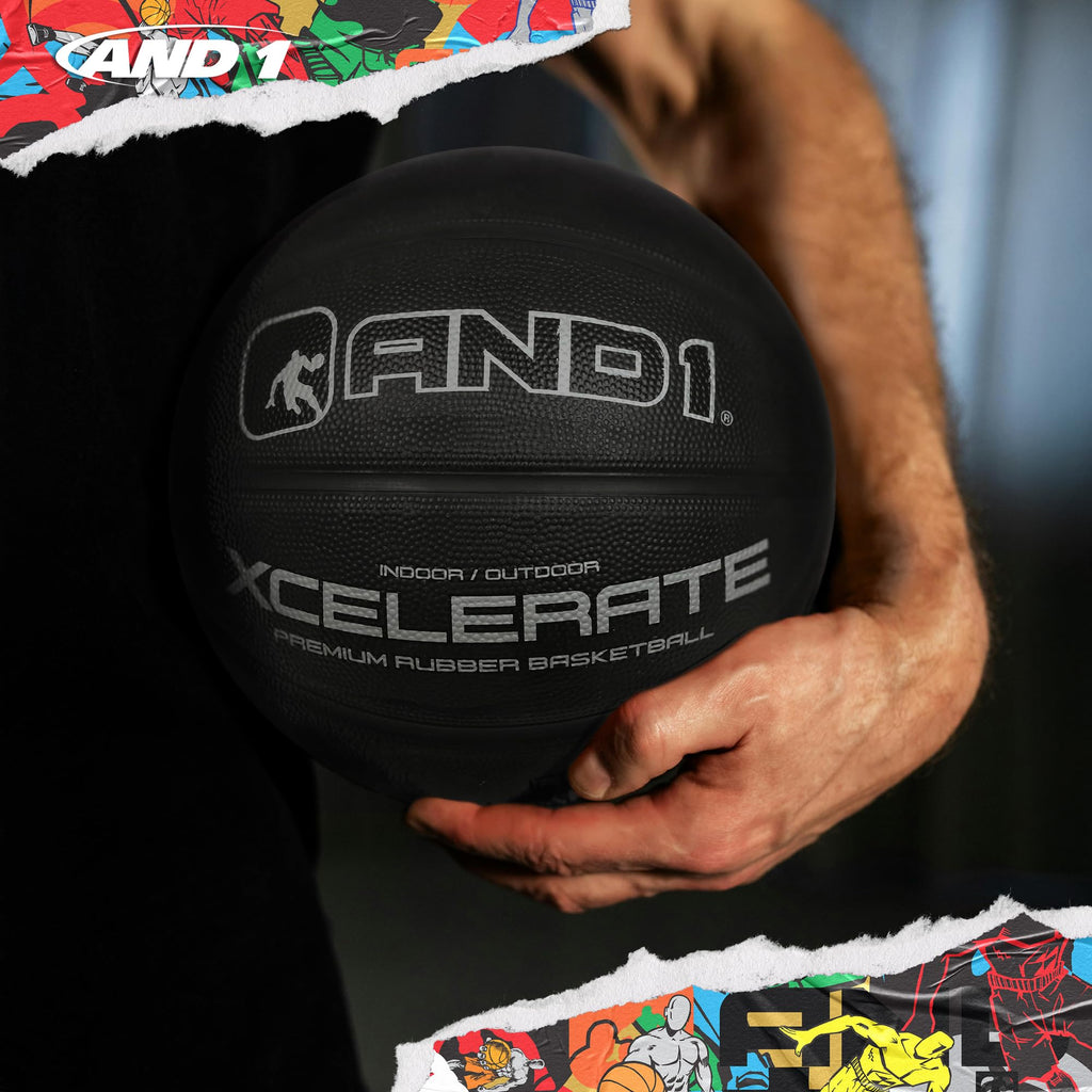 And1 Xcelerate Rubber Basketball: Game Ready, Official Regulation Size 7 (29.5      ) Streetball, Made For Indoor/Outdoor Basket