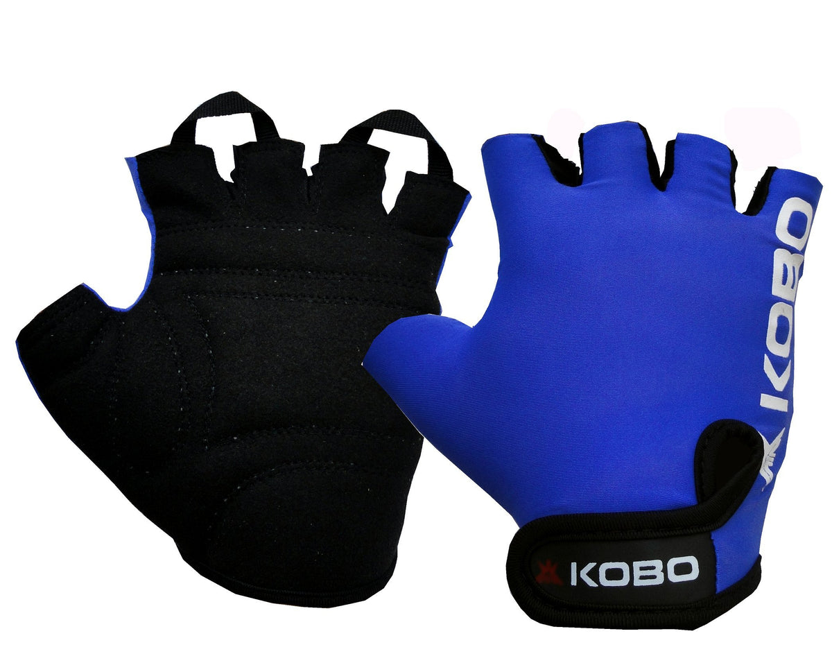 Kobo WTG05 Leather Gym Gloves, XLarge (Blue)