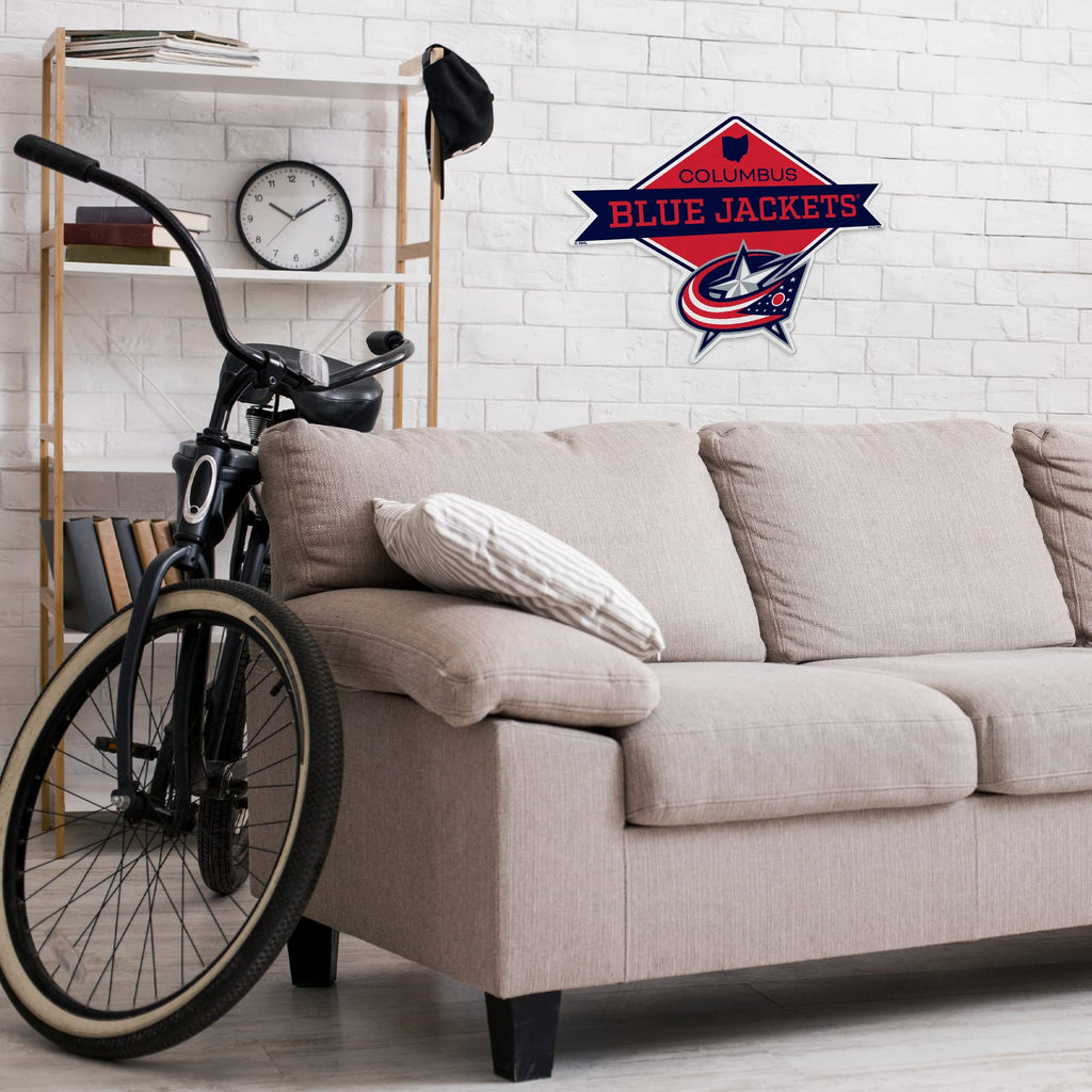 Rico Industries Nhl Columbus Blue Jackets Diamond Shape Cut Pennant - Home And Living Room D  Cor - Soft Felt Ez To Hang