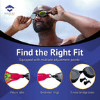 Frogglez Masterz Swim Goggles For Adults & Teens, Anti Fog Mirrored Goggles