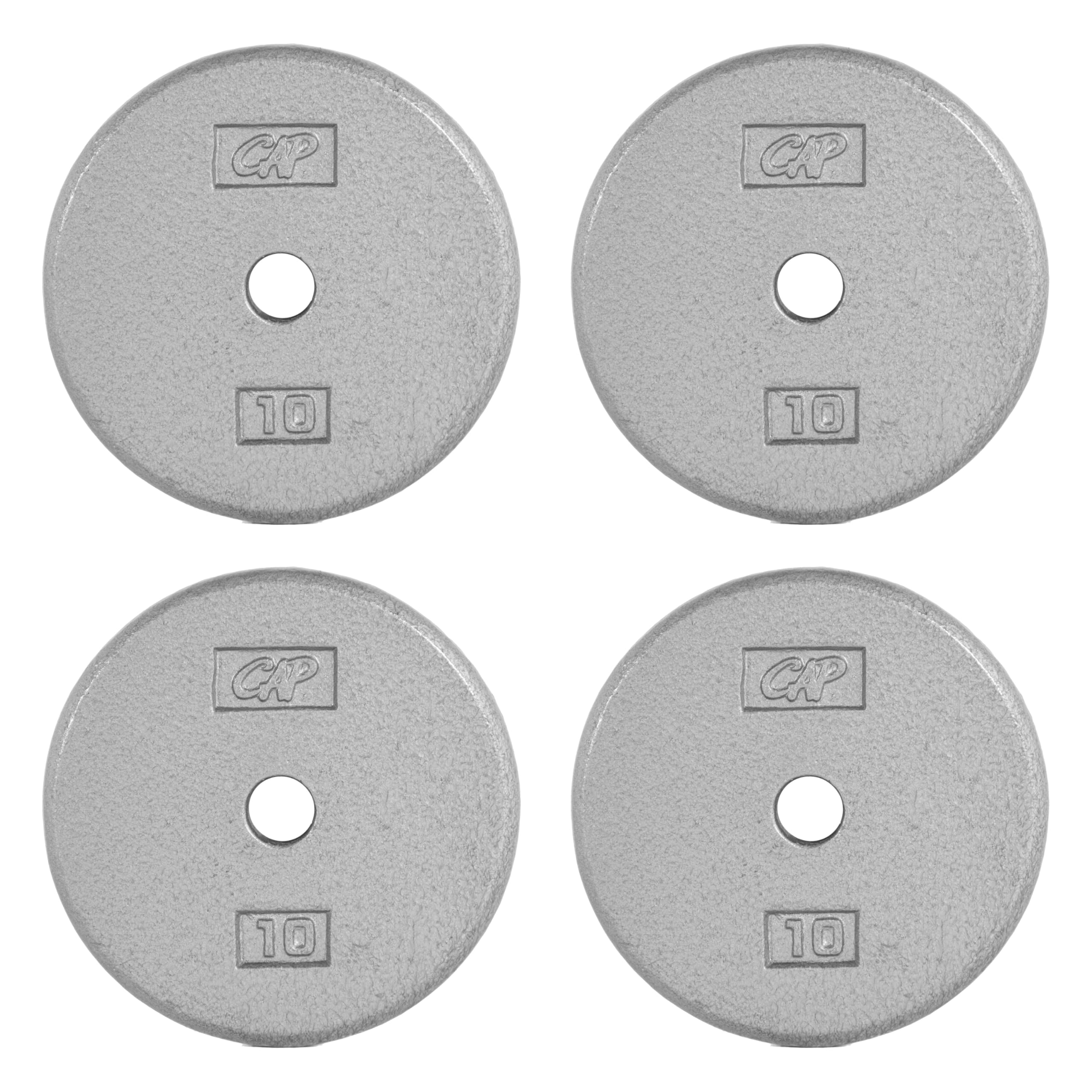 CAP Barbell Cast Iron Standard 1-Inch Weight Plate Set - Barbell Weights for Home Gym, Strength Training, and Weightlifting, 10 