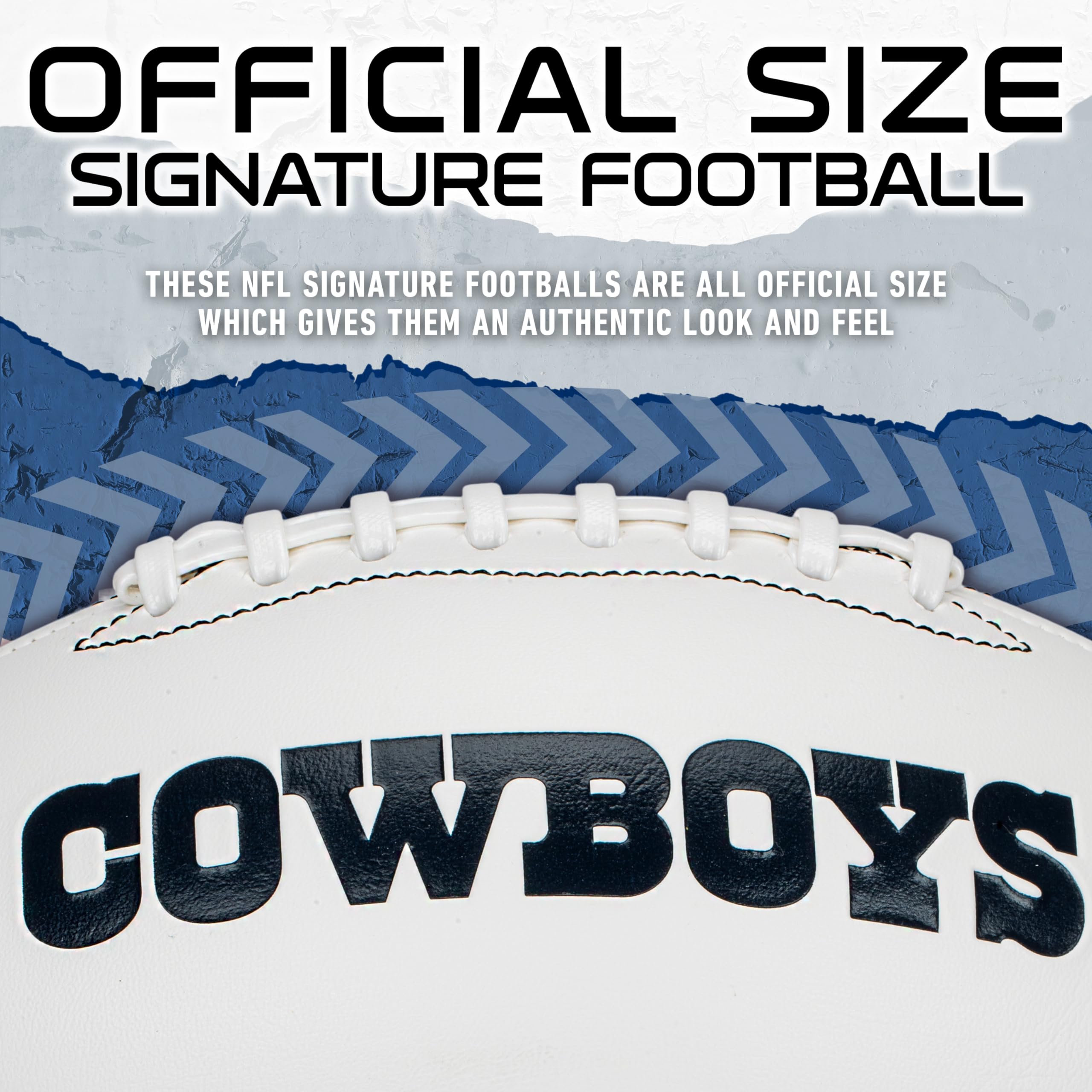 Franklin Sports Nfl Dallas Cowboys Autograph Football - Official Size White Panel Souvenir Football For Autographs + Signatures