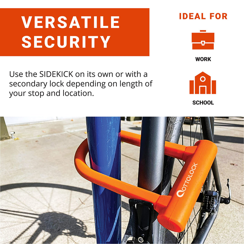 Ottolock Sidekick Compact U-Lock | Lightweight Silicone-Coated Bike Lock (Blue)