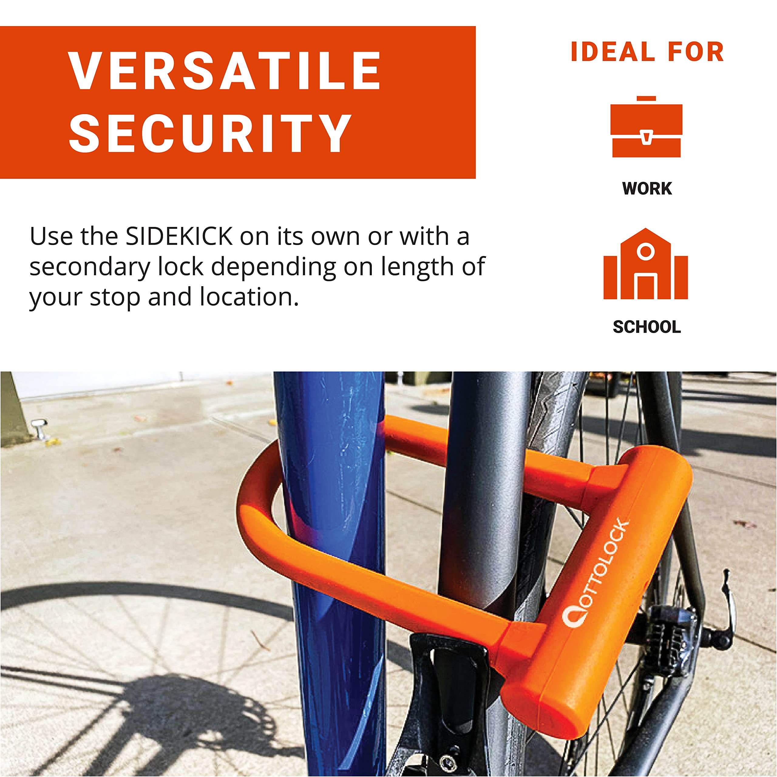 Ottolock Sidekick Compact U-Lock | Lightweight Silicone-Coated Bike Lock (Blue)