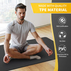 Cambivo Extra Wide Yoga Mat For Women And Men (72 ''X 32 ''X 1/3 ''), Sgs Certified, Non-Slip Large Tpe Exercise Fitness Mat For