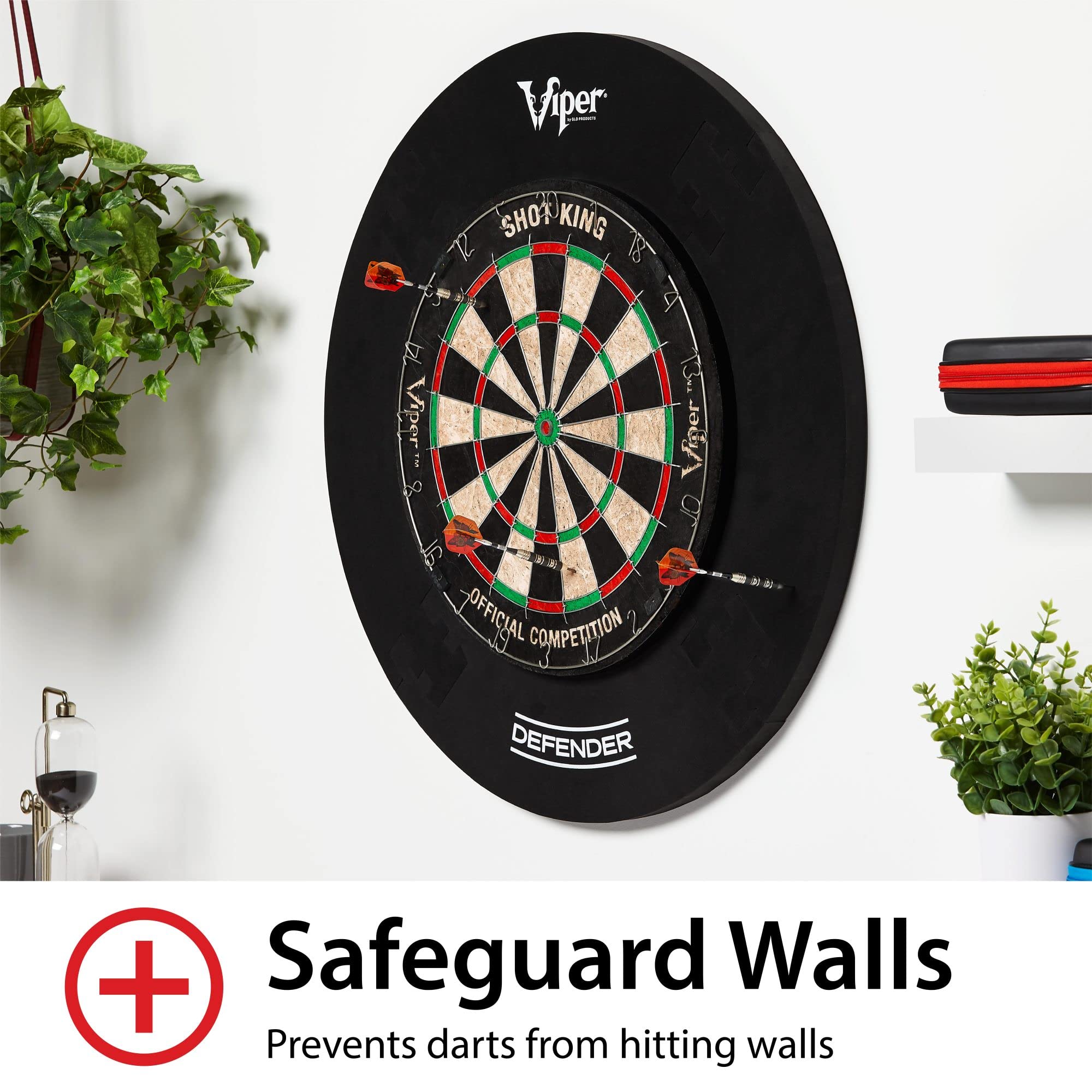 Viper By Gld Products Defender Dartboard Surround Wall Protector , Black
