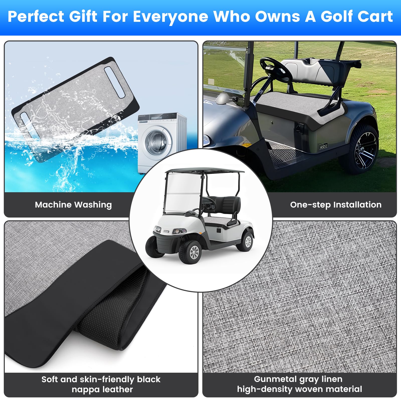 T Tgbros Golf Cart Seat Covers For 2 Person Seats Ezgo, Yamaha & Club Car With Armrests Universal Golf Cart Seat Blanket Cushion
