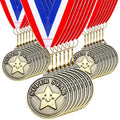 Remuuly Super Star Award Medals Bulk 2 ' ' Gold Medals Award Medallion With Neck Ribbon Metal Trophy Prize Gift For Competition