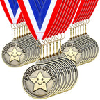 Remuuly Super Star Award Medals Bulk 2 ' ' Gold Medals Award Medallion With Neck Ribbon Metal Trophy Prize Gift For Competition