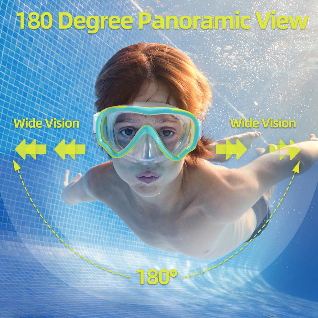 Seago Kids Swim Goggles for Kids 6-14 8-12 8-14 4-7 3-5, Swimming Goggles for Girls Boys Toddlers Youth Anti-Fog 180 Clear Wide