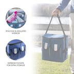 Reliant Outdoor Large Insulated Dark Blue Cooler Bag For Men And Women With Zipper Pockets, Perfect For Work, Beach, Camping, Hi