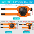 Wemfg Kids Protective Gear Set Knee Pads For Kids 3-8 Years Toddler Knee And Elbow Pads With Wrist Guards 3 In 1 For Skating Cyc
