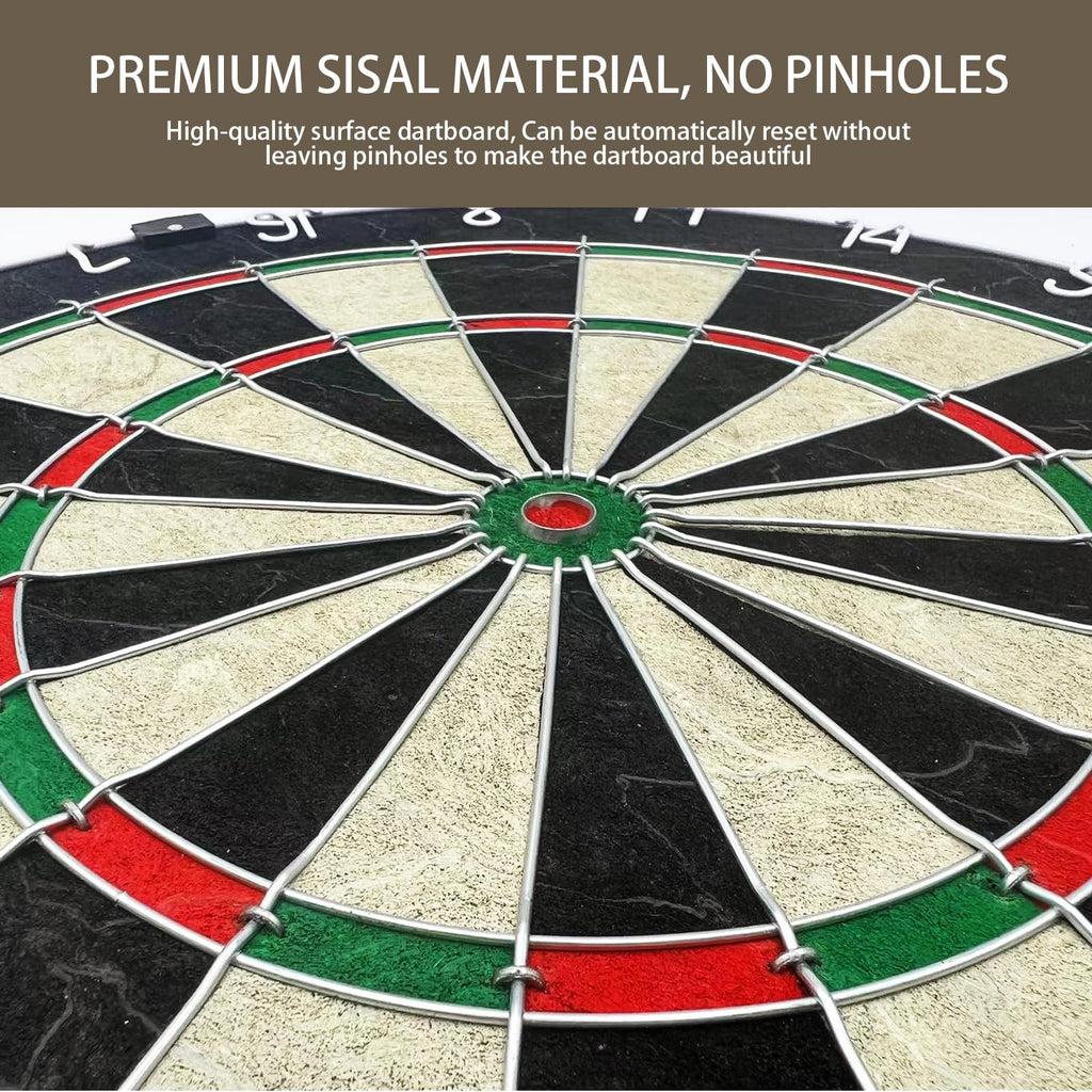 Pennpliy Bristle Dart Board Set For Adults, Professional 18'' Steel Tip Outdoor Dartboard Set, High-Grade Compressed Sisal Metal
