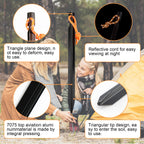 10 Pack Tent Stakes Heavy Duty, Aluminum Tent Stakes Pegs, Metal Tent Spikes, Ground Pegs With Reflective Pull Ropes, Triangular