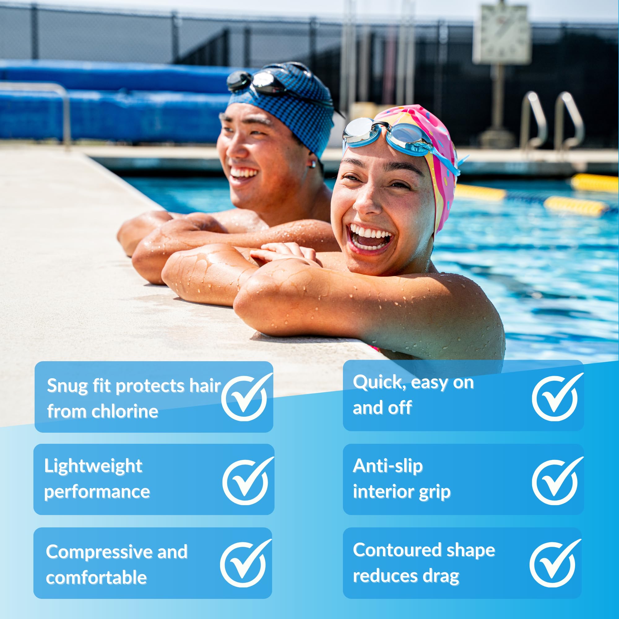 Sporti Safesplash Swimlabs Silicone Swim Cap - New Royal