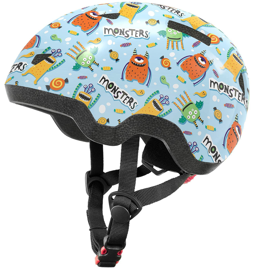 Toddler Bike Helmet For Boys And Girls, Adjustable Kids Helmets From Infant/Baby To Children, 1/2/3/4/5/6/7/8 Years Old-Blue Mon