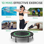 Hyd-Parts 40 Foldable Fitness Trampoline For Adults With 32 Bungee Cords 450Lbs, Portable Exercise Mini Trampoline, Small Reboun