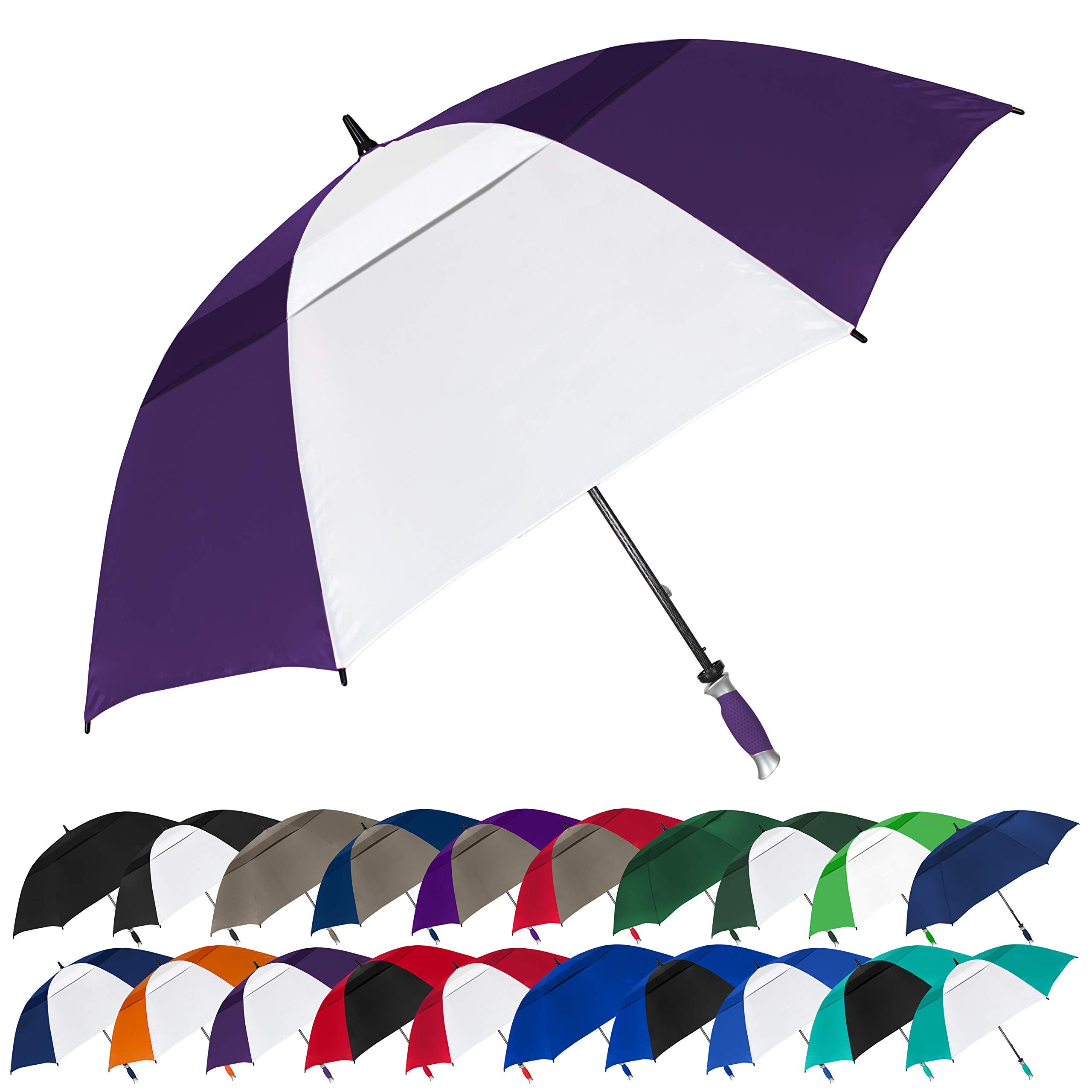 Strombergbrand Umbrellas Vented Typhoon Tamer 62'' Large Golf Umbrella Windproof Pga Professional Quality Golf Umbrella Ultimate