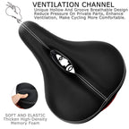 Daway Comfortable Wide Bike Seat - C10 Soft Foam Padded Exercise Bicycle Saddle For Men Women Seniors, Shock Absorbing, Universa