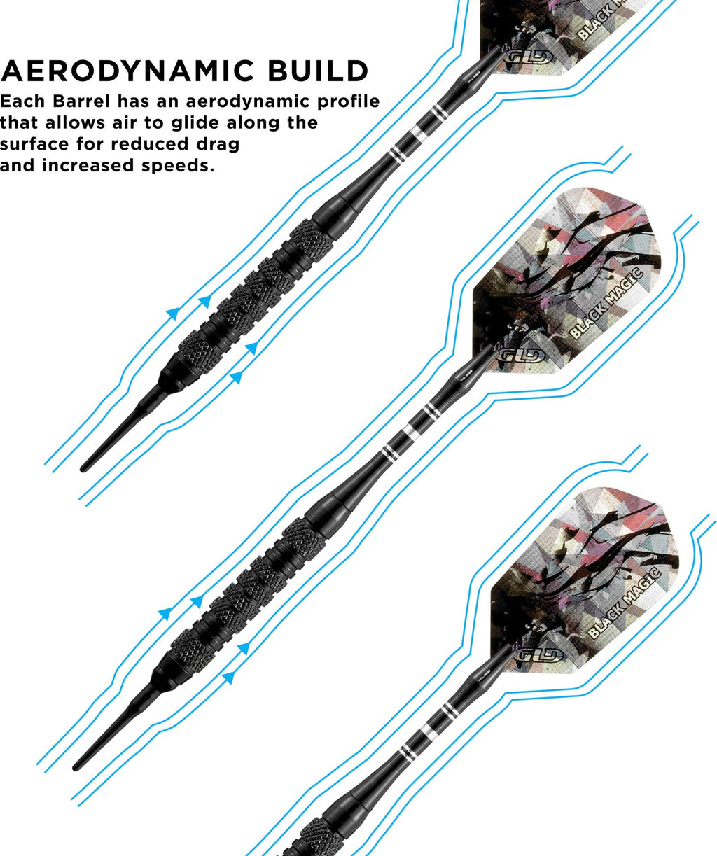 Viper Black Magic Soft Tip Darts, Medium Knurling, 18 Grams