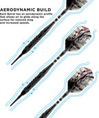 Viper Black Magic Soft Tip Darts, Medium Knurling, 18 Grams
