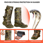 Gearoz Snake Gaiters Snake Chaps, Waterproof Lower Legs Snake Guards, Snake Bite Protective Gaiters, Anti-Snake Gaiters For Men/