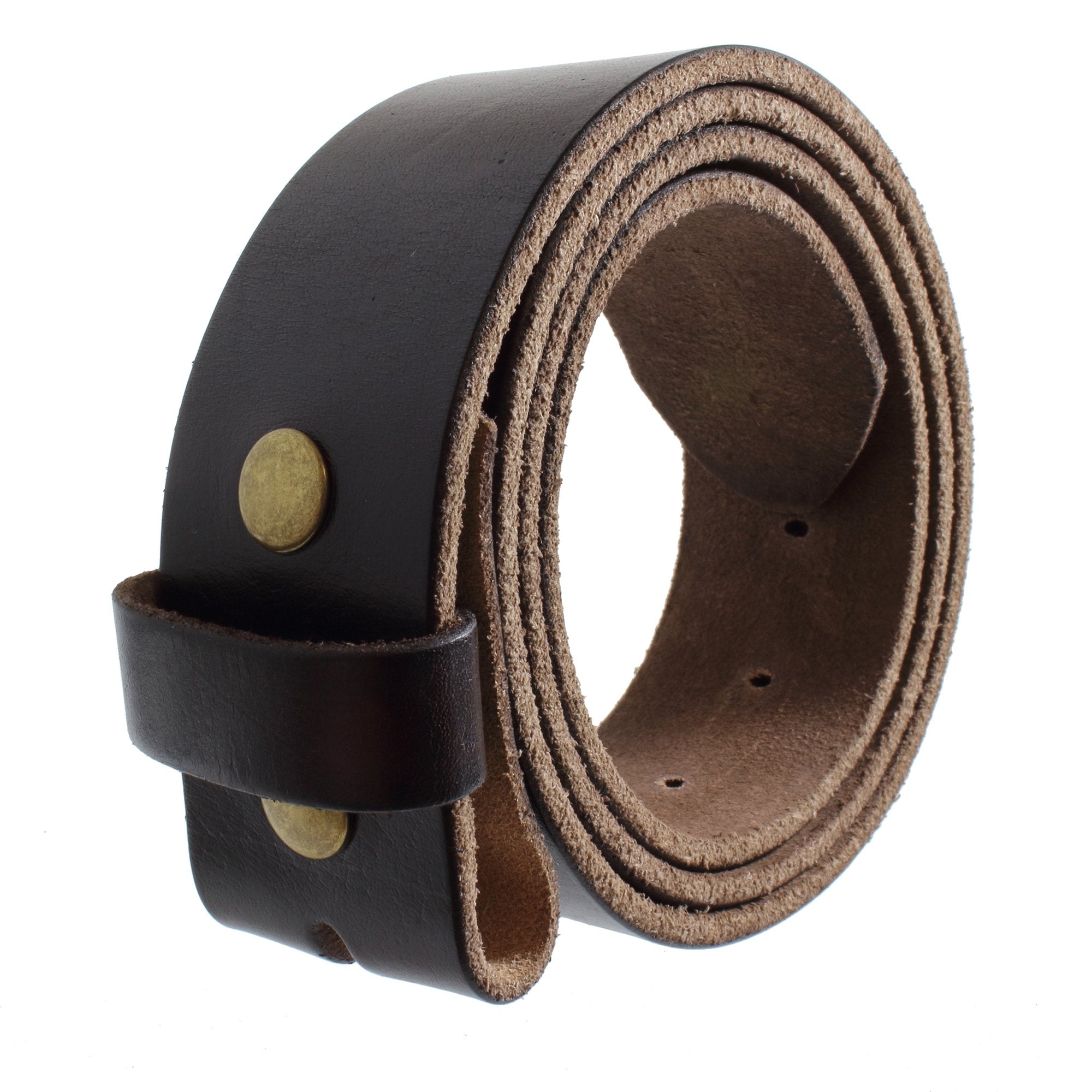 Gelante Genuine Full Grain Leather Belt Strap Without Belt Buckle G2016-Brn-L