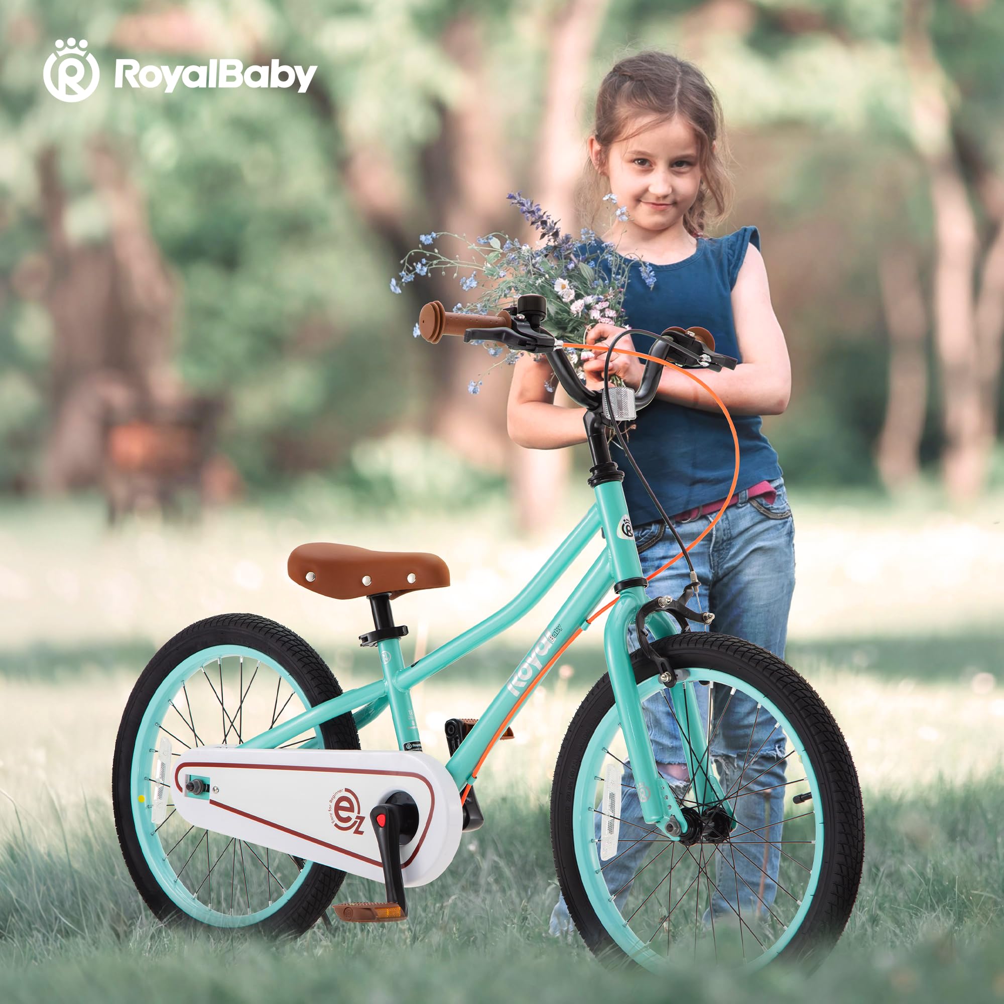 Royalbaby Terra Ez Kids Bike, Easy Learn Balancing To Biking, 14 Inch Balance & Pedal Bicycle, Instant Assembly Toddlers Boys Gi
