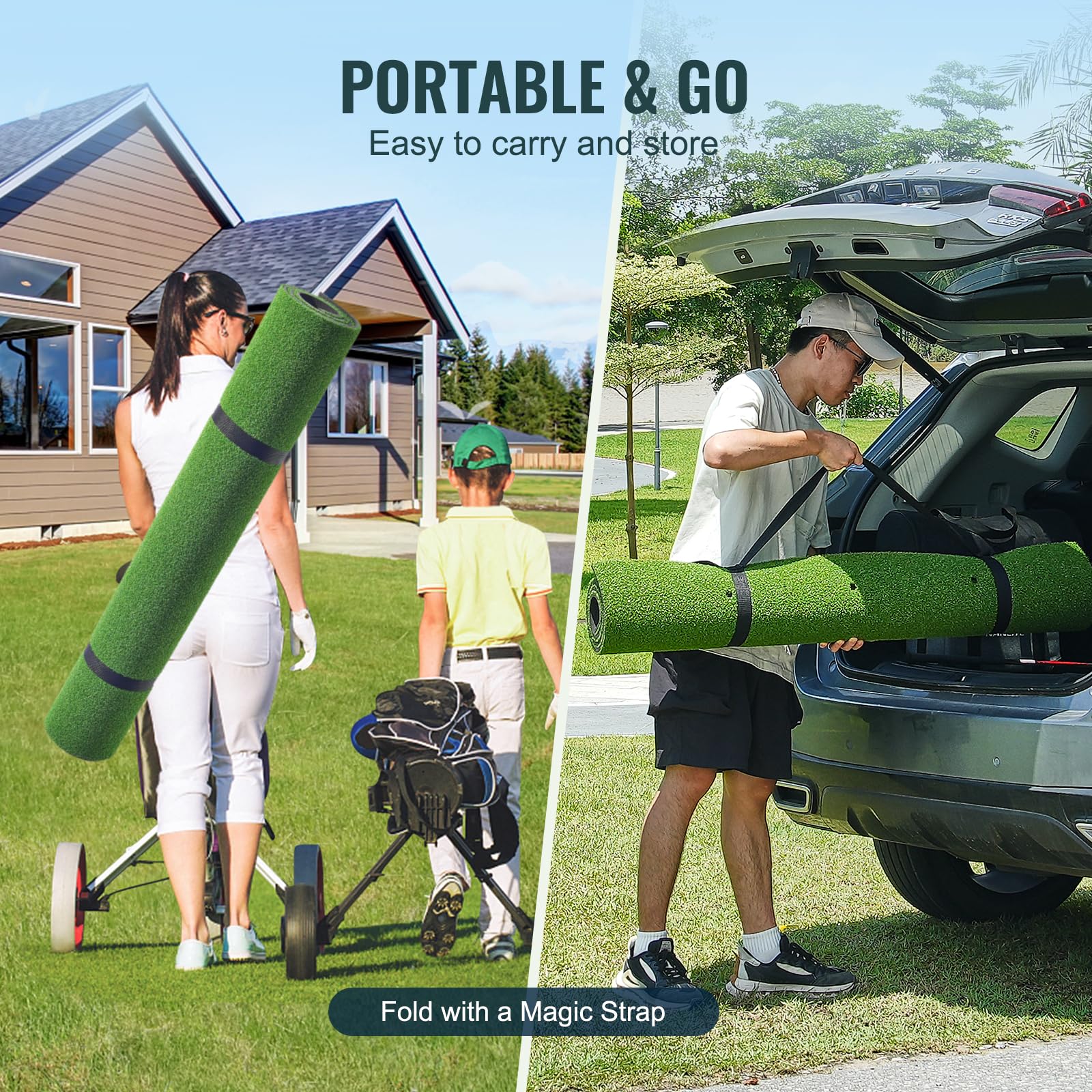 Vevor 5X4Ft Golf Hitting Mat Turf Golf Training Aid Indoor Outdoor Practice