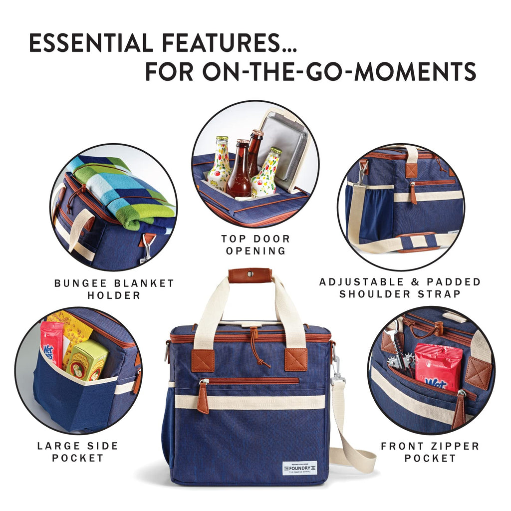 Foundry By Fit+Fresh, 24-Can Soft Cooler Bag Insulated Leak Proof, Insulated Soft Cooler Bag, Portable Soft Cooler, Soft Cooler