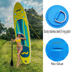 6Pieces Pad/Patch D Rings For Pvc Inflatable Boat Canoe Raft Stainless Steel D-Ring Dinghy Kayak Surfboard Paddle Board (Blue)