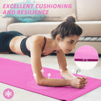 Fitvids All Purpose 0.25 Inch Thick High Density No Tear Exercise Yoga Mat With Strap & Lightweight Features For Indoor & Outdoo