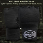 FARABI Kids Hybrid Boxing Inner Gloves Punching Boxing Gloves (All Black, Junior)